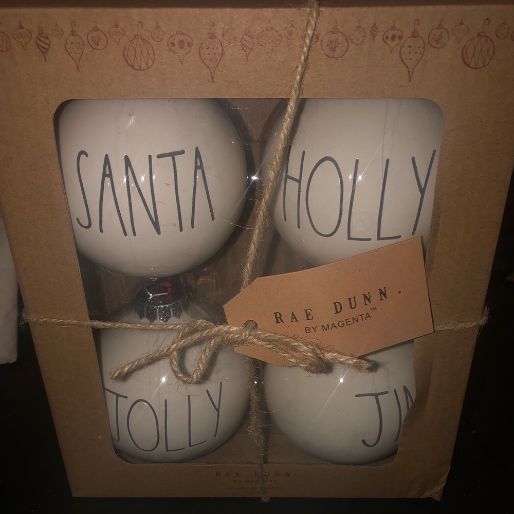4 Rae Dunn 3” Christmas Balls